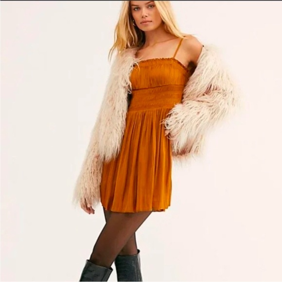 Free People Juliet Slip Dress in Gold - Picture 1 of 8